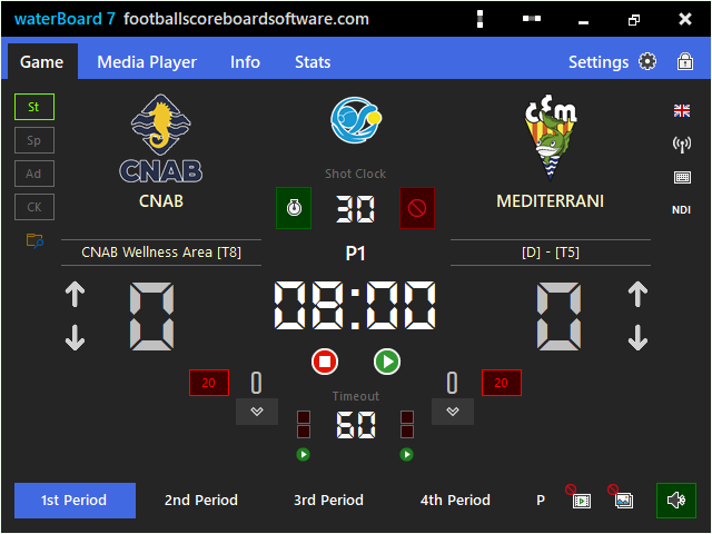 Water Polo Board single-form control UI