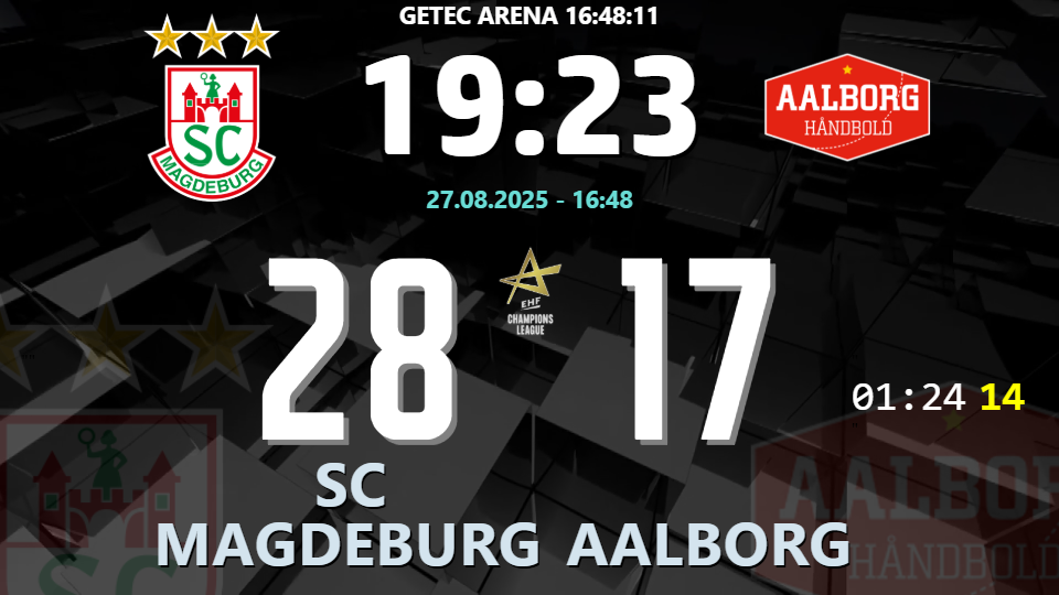 Handball scoreboard layout example